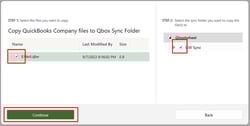 Copy QuickBooks Files into Qbox image.