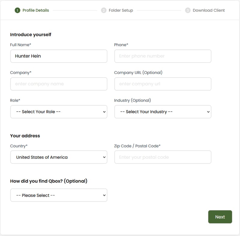 Qbox Shared User Setup